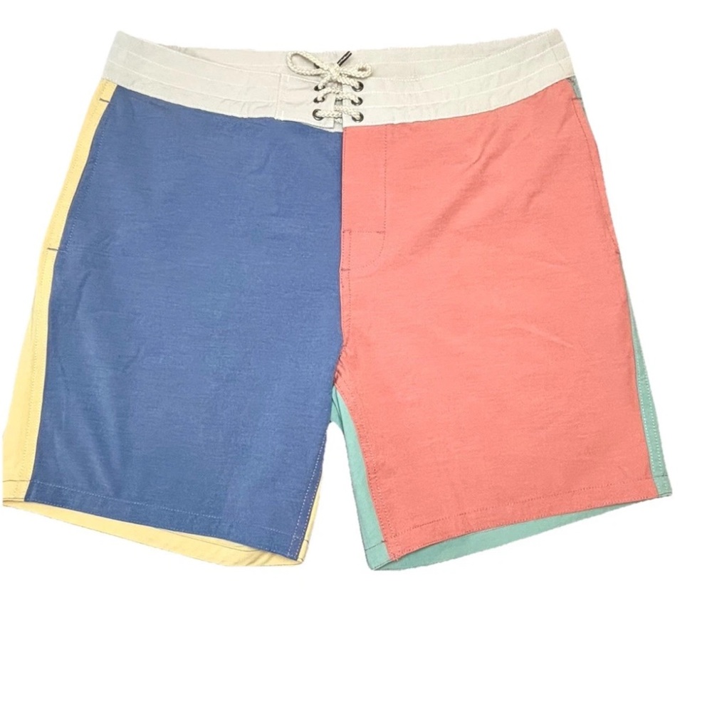 Faherty Swim Shorts Men’s 34‎ Color Block 6 Inch Inseam
